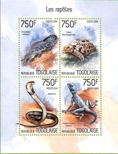 A8857 - TOGO  - Stamp Sheet - 2014  REPTILES SNAKES Turtles