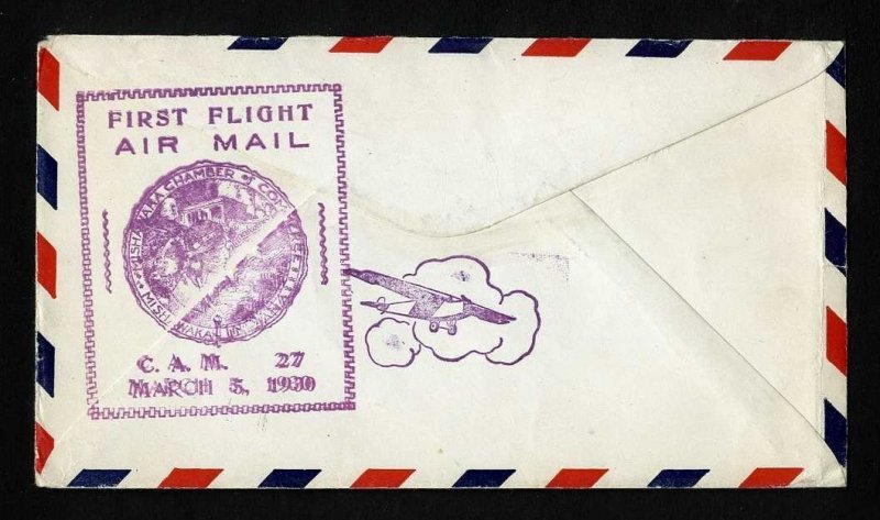 # C11 on CAM # 27 First Flight cover Mishwaka, IN  to Chicago IL - 3-5-1930 - #1