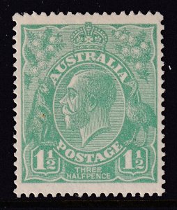 Australia Sc# 25 1½ pence 1923 KGV MLH perf 14 Wmk 9 CV $6.75
