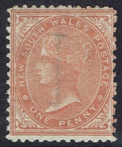 NEW SOUTH WALES 1864 QV 1D WMK 1 INVERTED PERF 13