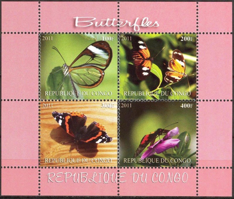 Congo 2011 Butterflies (2) MNH Cinderella !