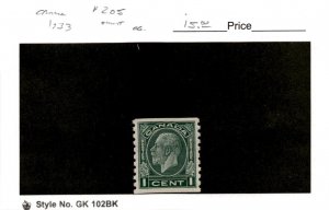 Canada, Postage Stamp, #205 Mint Hinged, 1933 King George (AB)