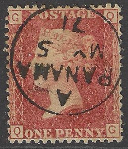 SG 43 1d Rose-Red Plate 93. Very Fine Used With Panama CDS...
