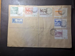 1943 Registered England Channel Islands Cover Jersey CI Local Use