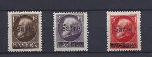 Saar, 35-37, Overprinted Singles,**Hinged**