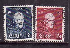 Ireland-Sc#163-4- id10-used set-Father Luke Wadding-1957-