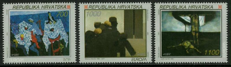 Croatia #159-61 MNH Set - Europa - Paintings