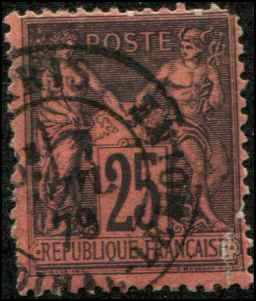 France SC# 93 Peace & Commerce 25c USED SCV $25.00 Small Tear