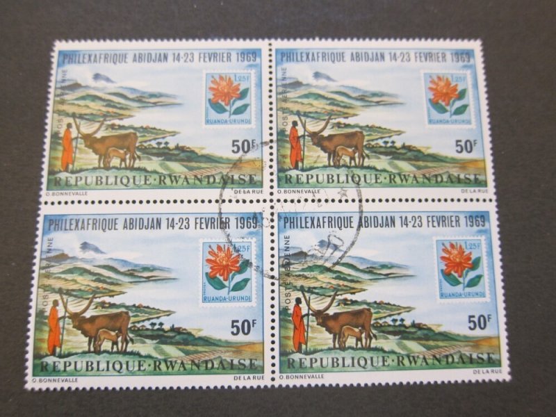 Rwanda 1969 Sc C5 CTO BLK(4) set FU