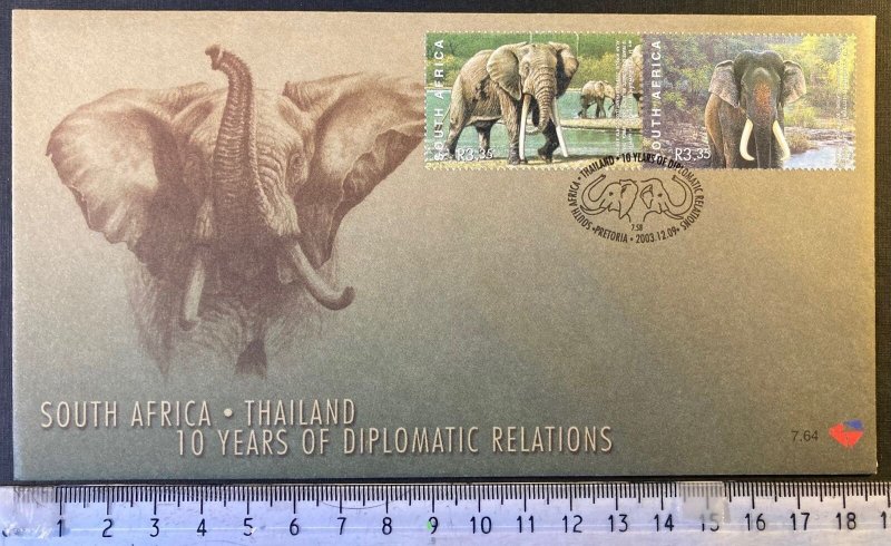 South Africa 2003 FDC diplomatic relations Thailand elephants  used 