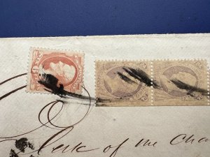 Scott U.S. #148 6c Lincoln and Scott U.S. 153 pair on legal cover