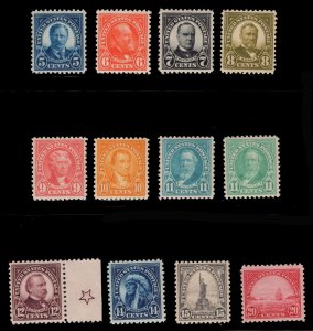 MOMEN: US STAMPS #557-567 MINT OG NH CHOICE VF+ LOT #84395