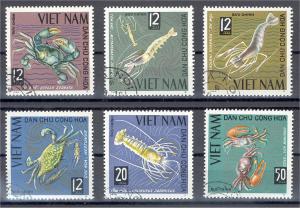 NORTH VIETNAM, FULL SET FROM 1965, MARINE LIFE, USED