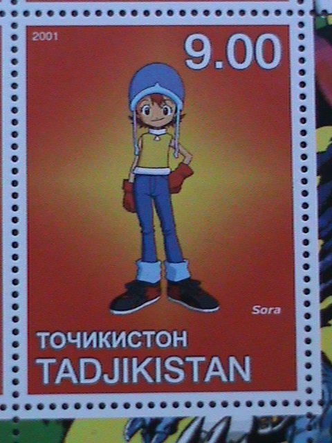 TAJIKISTAN-2001 COLORFUL LOVELY DIGIMON JAPAN CARTOON MNH SHEET VF EST. $18