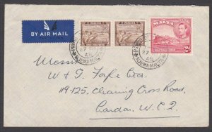 MALTA 1948 Cover to UK - PRINCE OF WALES RD SLIEMA cds  - nice franking.....U189