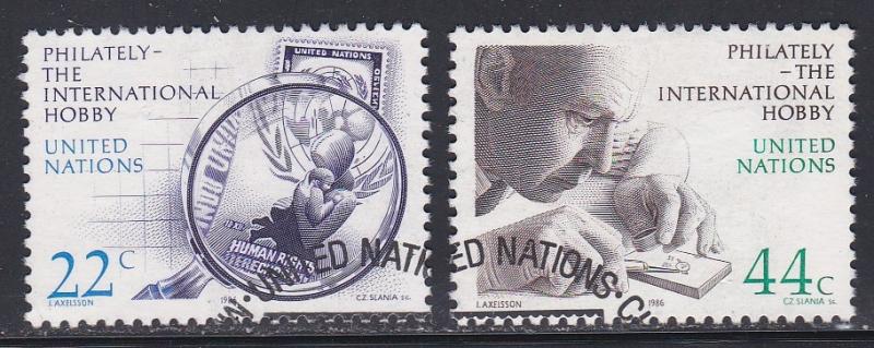 UN - NY # 473-474, Stamp Collecting, Used