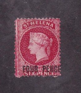 ST HELENA # 21 MNG 4p SURCHARGE QUEEN VICTORIA  CAT VALUE $94