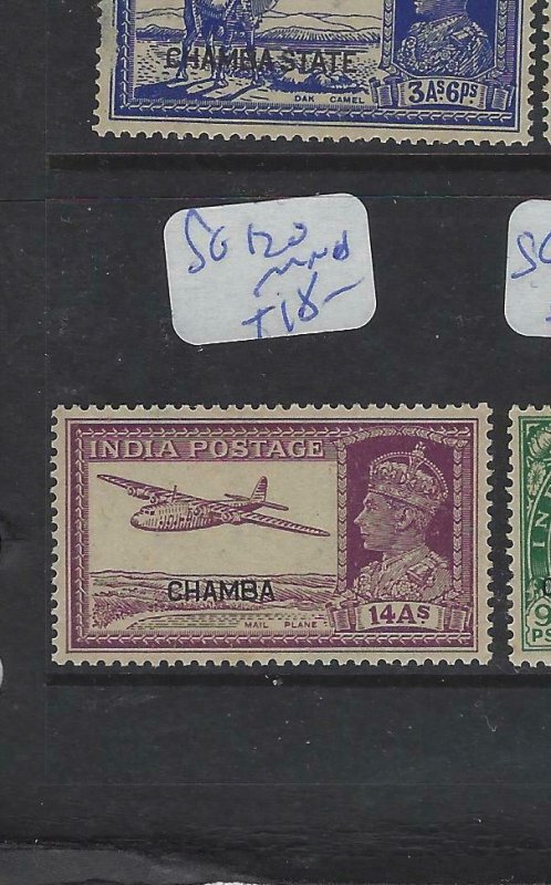 INDIA CHAMBA (P2012B)  KGVI  14A  AIRPLANE   SG 120   MNH  