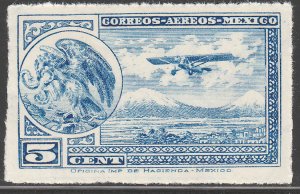 MEXICO C20, 5¢ Early Air Mail Plane and coat of arms MINT, NH. F-VF.