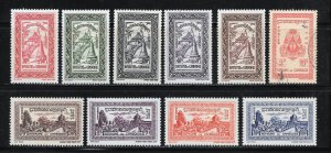 Cambodia Scott 18-26,36 Used/Unused H - 1954 Cambodia Places - SCV $23.65