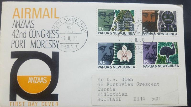 L) 1970 PAPUA & NEW GUINEA, 42nd CONGRESS PORT MORESBY, MALINOWSKI, MIKLOUHO