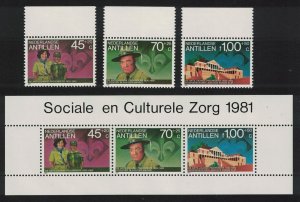 Neth. Antilles Boy Scouts Association 3v+MS 1981 MNH SG#757-MS760