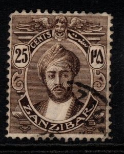 ZANZIBAR SG287 1921 25c SEPIA FINE USED