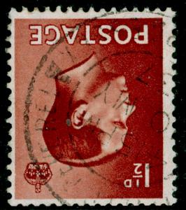 SG459Wi, 1½d red-brown, FINE USED, CDS. WMK INV