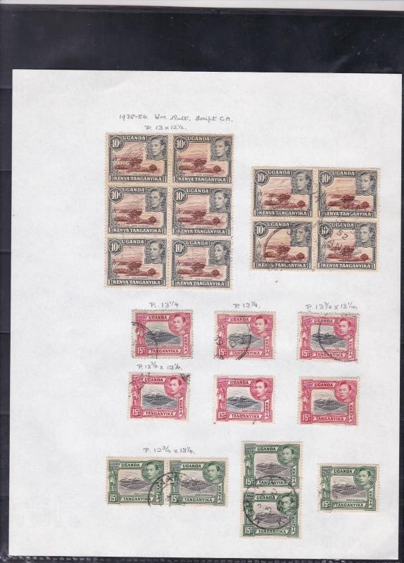 kenya uganda + tanganyika 1938-54 stamps study ref 18482