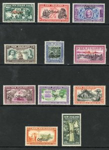 New Zealand SGO141/51 1940 Centennial Set opt OFFICIAL M/M Cat 225 pounds