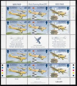 Alderney 1995 MNH Sc #89 Minisheet of 4 Strips of 3 plus gutter 41p Flt. Lt. ...