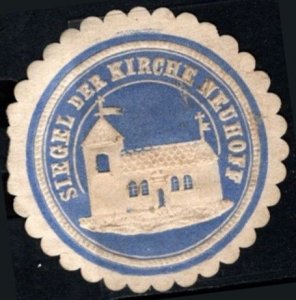 Vintage Germany Poster Stamp Seal Of The Neuhoff Church Letter Seal