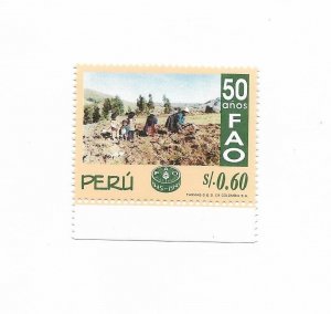 PERU 1995 50TH ANNIVERSARY OF FAO, ALIMENTATION, 1 VALUE SC 1134 MI 1570