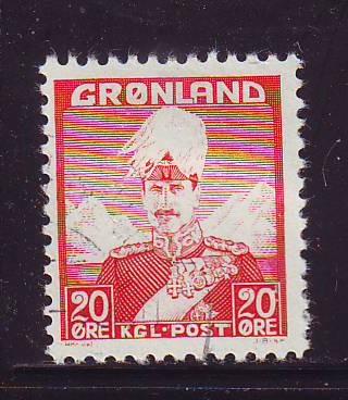 Greenland Sc 6 1946 20 2 Christian X stamp used