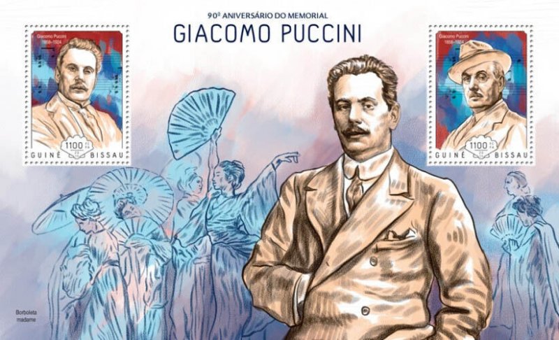 Guinea-Bissau - 2014 Memorial Composer Puccini  2 Stamp S/S GB14203b