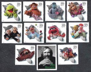 United States #3944a-k 37¢ Jim Henson and the Muppets (2005). 11 singles. MNH