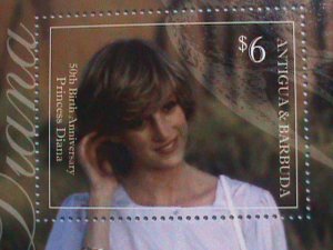 ANTIQUA & BARBUDA: PRINCESS DIANA 50TH BIRTH ANNIVERSARY MNH S/S