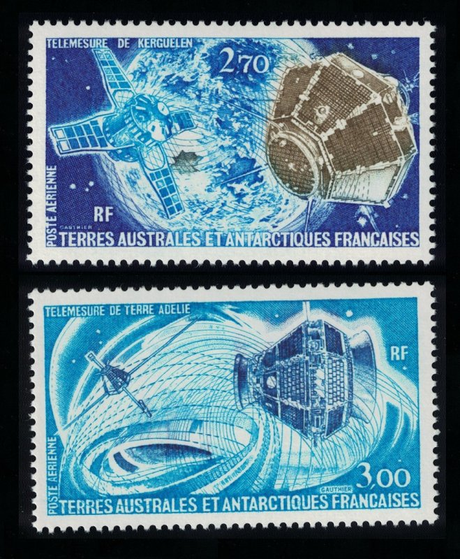 FSAT TAAF Satellites 2v 1977 MNH SG#120-121 MI#120-121 SC#C52-C53 CV£15.25