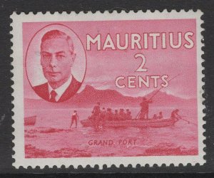 MAURITIUS SG277 1950 2c ROSE-CARMINE MTD MINT