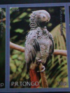 ​TONGA STAMP-AFRICAN GREY PARROT-MNH STAMP SHEET