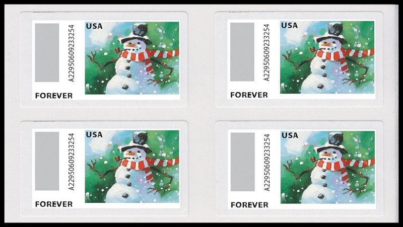 Snowman on new USPS holiday postage label