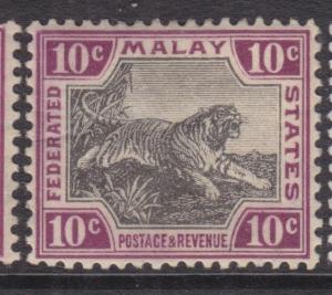 FEDERATED MALAY STATES, 1905 Mult. CA, 10c. Black & Purple, lhm.