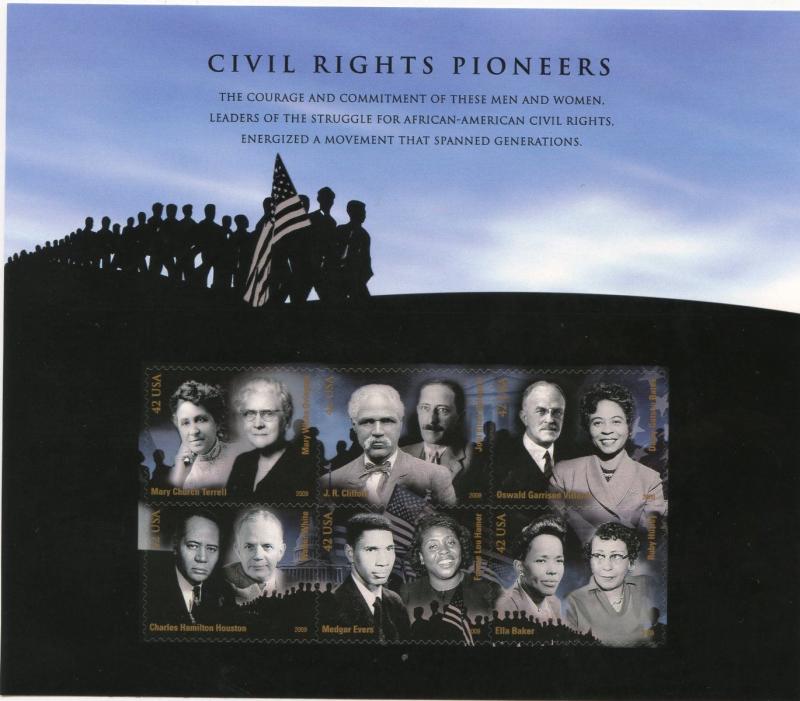 SCOTT 4384 CIVIL RIGHTS PIONEERS 42ct 6 STAMP SHEET