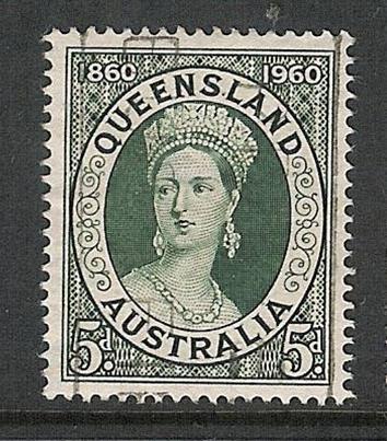 Australia Scott 338 Used - 1st Queensland Stamp