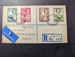 1936 Registered Nigeria Airmail Cover Lagos to Sutton Coldfield England