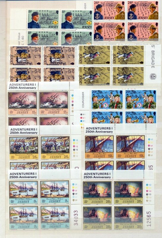 JERSEY 1980s Scouts Ships Art Birds Flowers Blocks MNH(220+)Gd Face(Gar 61