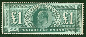 GB KEVII Stamp SG.266 £1 DLR High Value (1902) Superb Mint XLMM Cat £2,000 GRED6