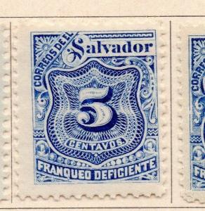 Salvador 1897 Early Timbres-Taxe Issue Fine Mint Hinged 5c. 170511