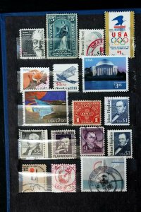 US HIGH VALUE STAMP COLLECTION USED in Vintage Book Lot of 28 Stamps