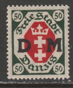 1921 Danzig - Sc O8 - MH VF - 1 single - Overprinted
